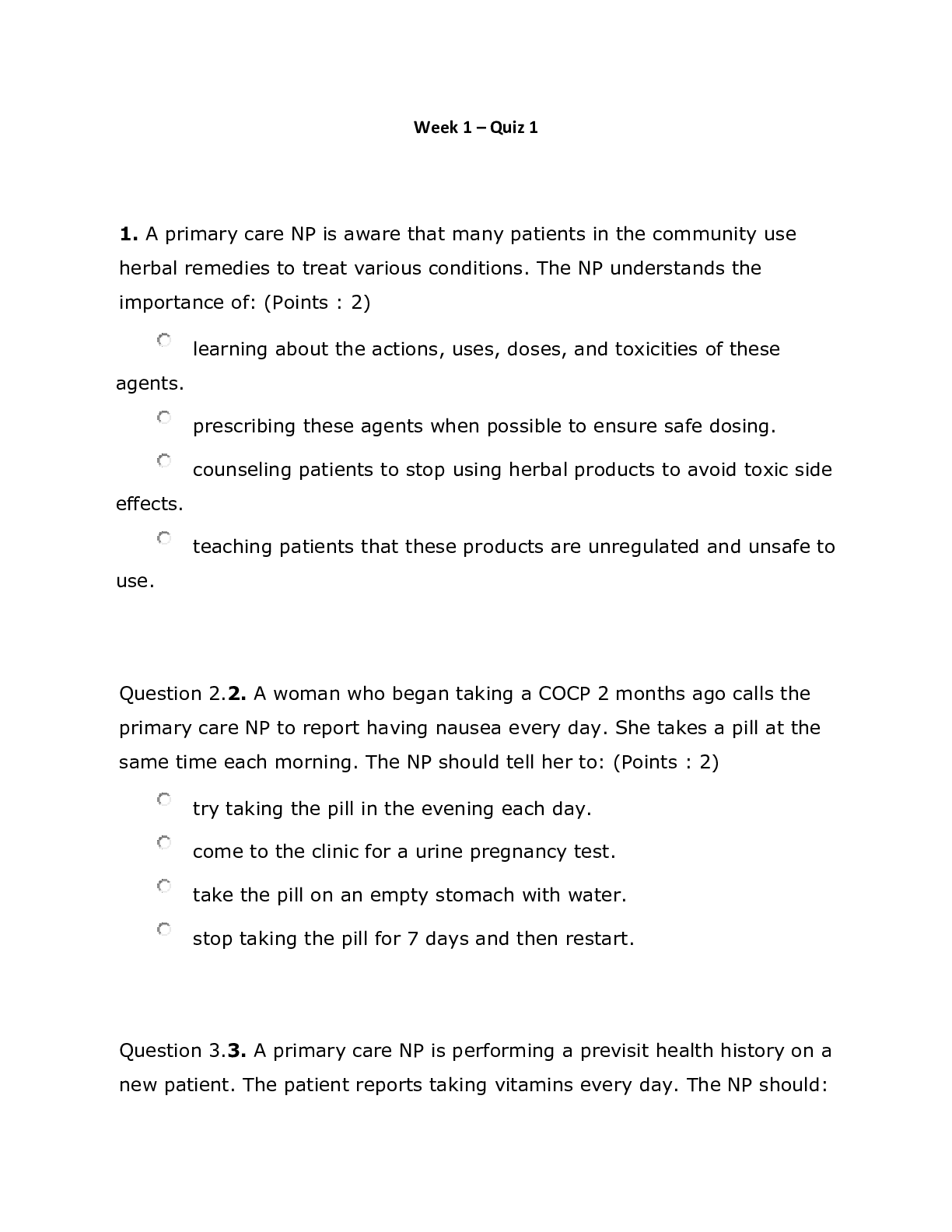 Preview image for NR 508 WEEK 1 Quiz Answers